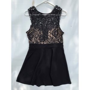 NWT Black Trixxi Dress w/ Lace Bust & Nude Lining